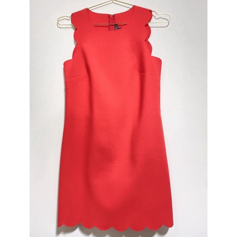 J. Crew Coral Scalloped Shift Dress size 0